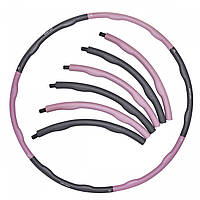 Обруч масажний Hula Hoop SportVida 100 см 1.2 кг SV-HK0338 Grey/Pink