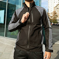 Cтильний спортивний чоловічий костюм Intruder: куртка soft shell light "iForce" Сіра + штани "Hope" Чорні, фото 3