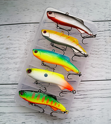 Воблер Lotus Lure Shiriten Soft VIBE 73 mm 17g Набір 5шт в коробці, фото 1