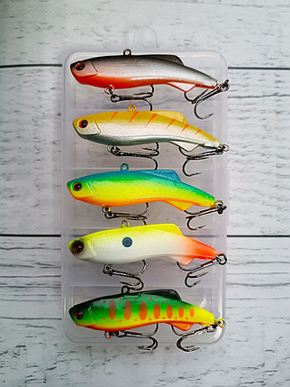 Воблер Lotus Lure Shiriten Soft VIBE 73 mm 17g Набір 5шт в коробці, фото 3