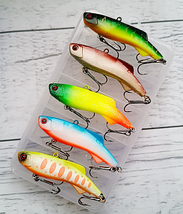Воблер Lotus Lure Shiriten Soft VIBE 80 mm 20g Набір 5шт в коробці, фото 2