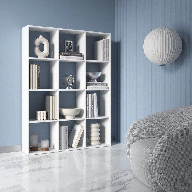 Підлоговий стелаж для книг, полиця для іграшок і книг, велика книжкова стійка-стелаж на 12 комірок, фото 1