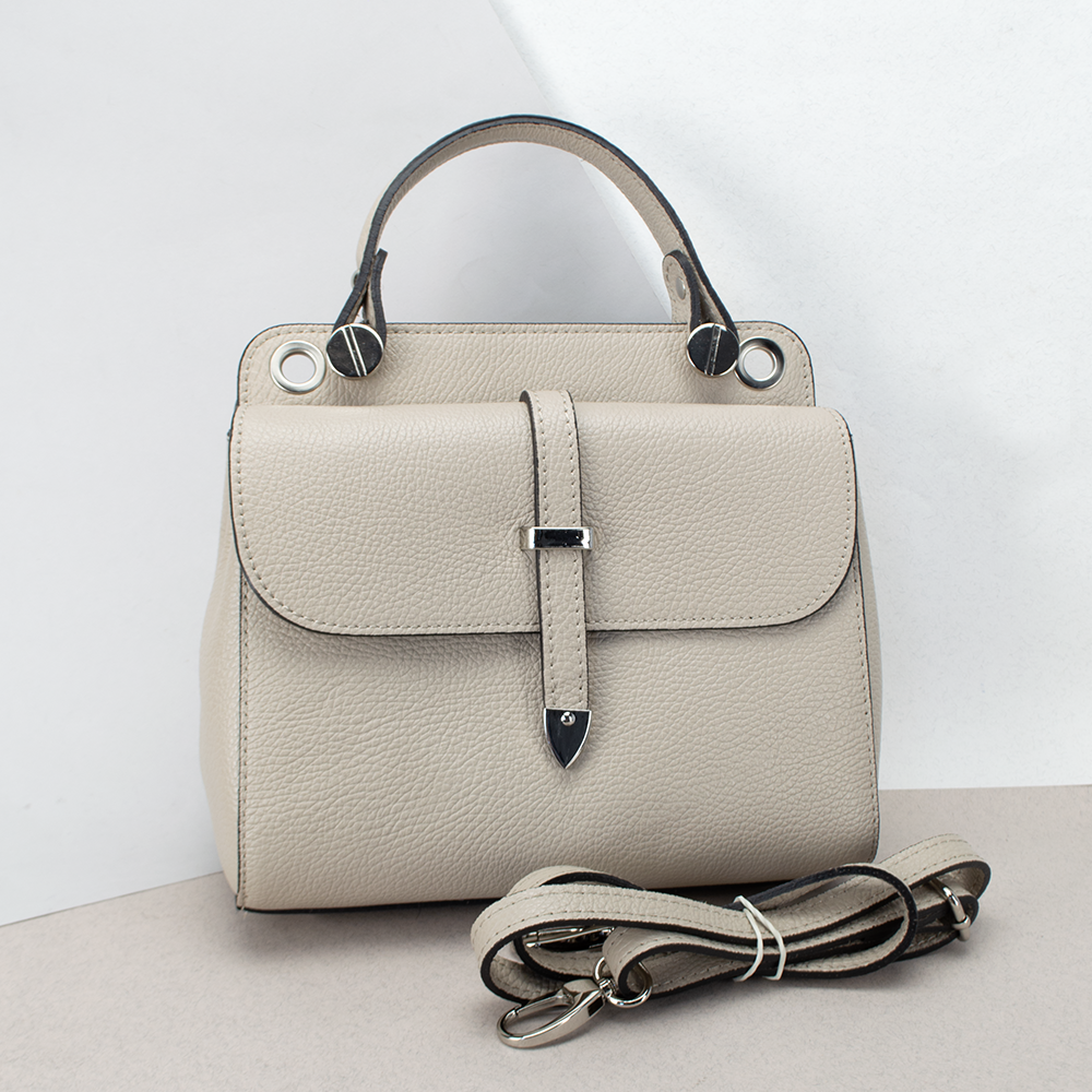 Сумка жіноча шкіряна Virginia Conti 03462 на 2 відділення капучино