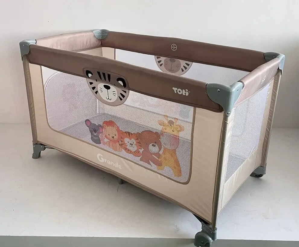 Манеж ліжко Toti 126x65x75 см, коричневий 07710, фото 1