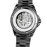 Елітний чорний наручний годинник winner з металевим ремінцем, фото 4