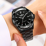 Елітний чорний наручний годинник winner з металевим ремінцем, фото 10