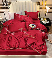 Постельное белье красное сатин евро комплект постельного белья 220х240 см Koloco