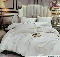 Постельное белье белое сатин евро комплект постельного белья 220х240 см Koloco
