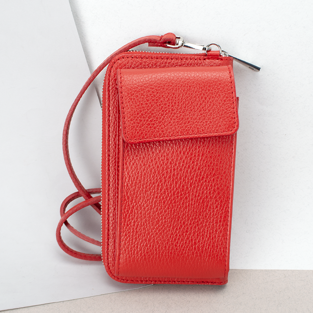 Гаманець з чохлом для телефону з ручкою на плече Virginia Conti 03047 червоний