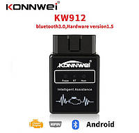 Автомобильный сканер Konnwei KW912 OBD 2 ELM327 V1.5, Автосканер с чипом pic18f25k80 Bluetooth