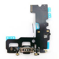 Шлейф для iPhone SE, коннектора наушников, коннектора зарядки, с микрофоном, черный (Класс B)