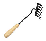 Граблі з дерев'яною ручкою 6 зубів (Talan-DV), фото 2