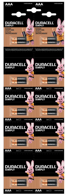 DURACELL LR03 MN2400 уп.1х2 шт. відривна (плакат 2х10) 5011646 - фото 1 - id-p2177041598