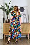 Яскрава літня сукня вільного силуету Тканина штапель (коттон) Розміри 52-54, фото 2