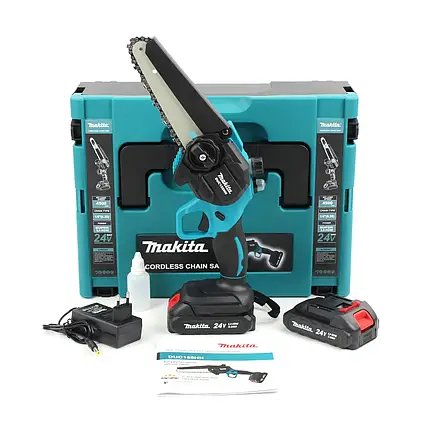 Акумуляторна міні пила Makita DUC155HN (24V, 5Аh, шина 15 см) з автоматичним мастилом ланцюга. Гілкоріз Макіта, фото 1