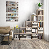 Стеллаж сходи з 15 відділеннями, полиця для книг і іграшок, розділювач кімнати, велика книжкова шафа, фото 5