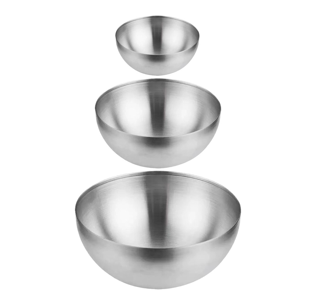 Набір салатників з нержавіючої сталі СРІБЛО (d15см,20см,25см)