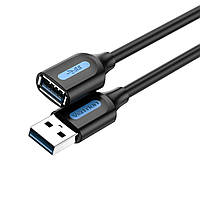 Кабель Vention USB 3.0 A Male to A Female Extension Cable 1.5M black PVC Type (CBHBG) nov