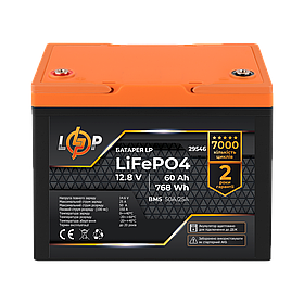 Акумулятор LP LiFePO4 12,8V - 60 Ah (768Wh) (BMS 50A/25А) пластик для ДБЖ
