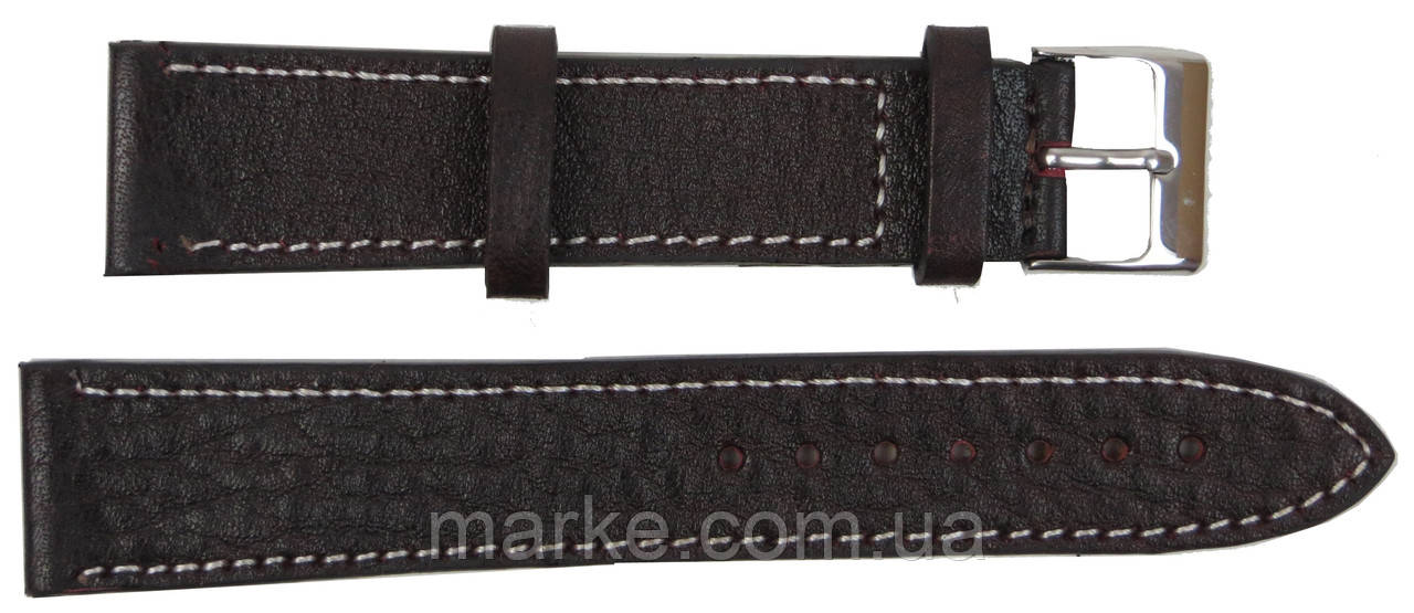 Шкіряний ремінець, браслет для годинника Mykhail Ikhtyar Ш20 мм коричневий (mrk)