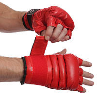 Перчатки для смешанных единоборств кожаные VELO ULI-4012 размер L цвет красный lk