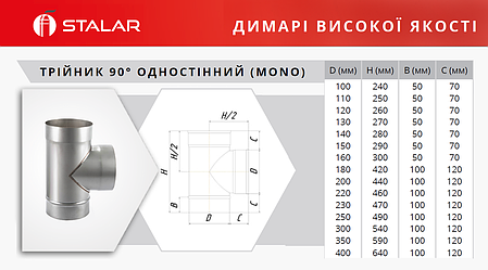 Трійник 87° з ревізією ø400 мм 0,5 мм Aisi 201 Stalar (30320), фото 3