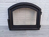 Дверка топочная арочная с термостеклом чугунная "Замковая" Булат 490х420мм арт.97