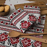 Рушник лляний великий "Сірий орнамент" 75х40 см., фото 5