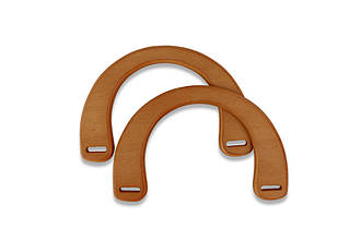 Ручки для сумки Трапеція, 18,5*12,5 см, дерево, світло-червона вохра, пара