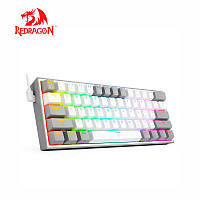 Клавиатура REDRAGON Fizz К617 White-Grey | МЕХАНІКА | 61 клавиша | HOT SWAP | RGB