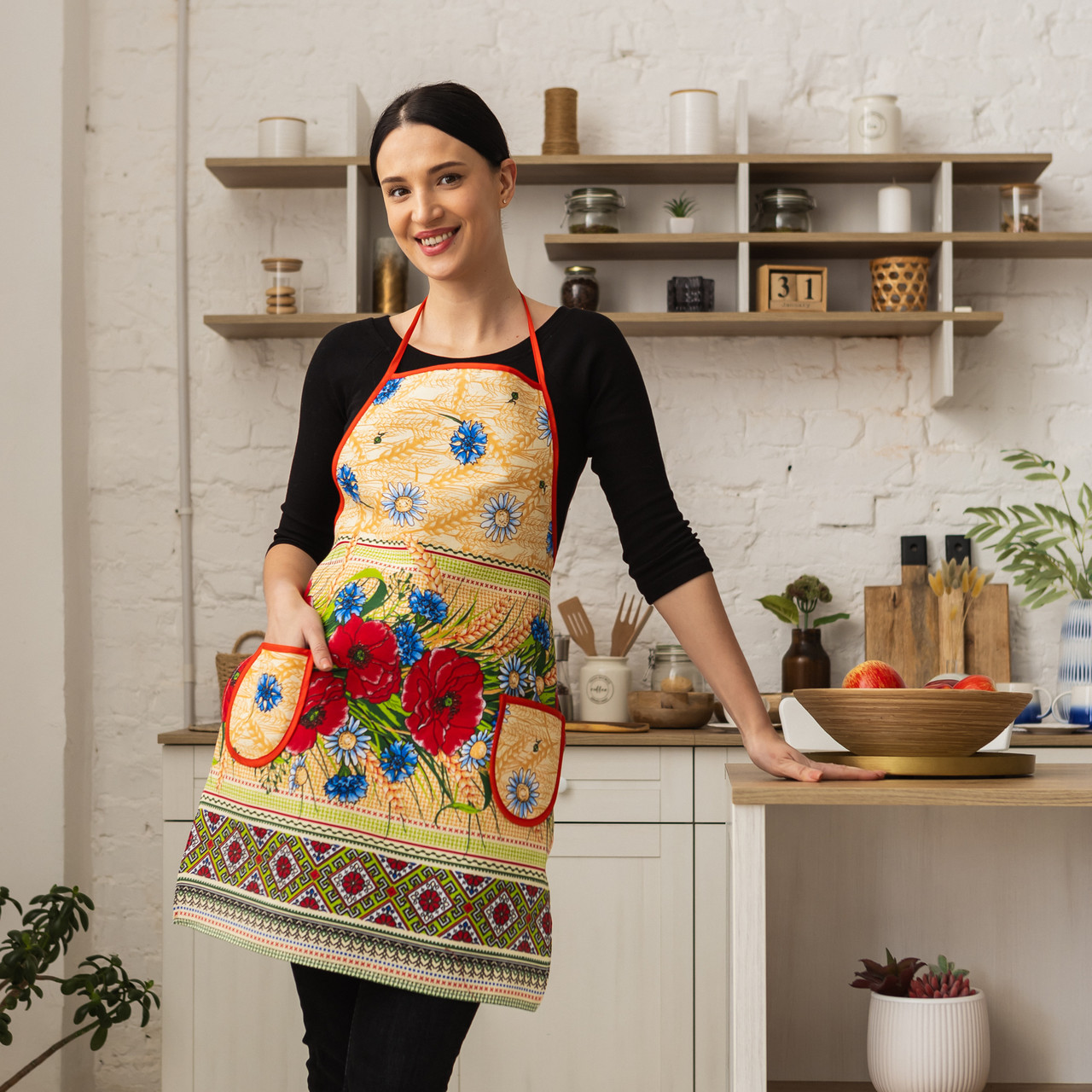 Фартух лляний "Колосок" (75х55 см.), фото 1