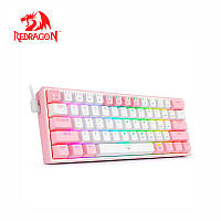 Клавіатура REDRAGON Fizz К617 White-Pink | МЕХАНІКА | 61 клавіша | HOT SWAP | RGB