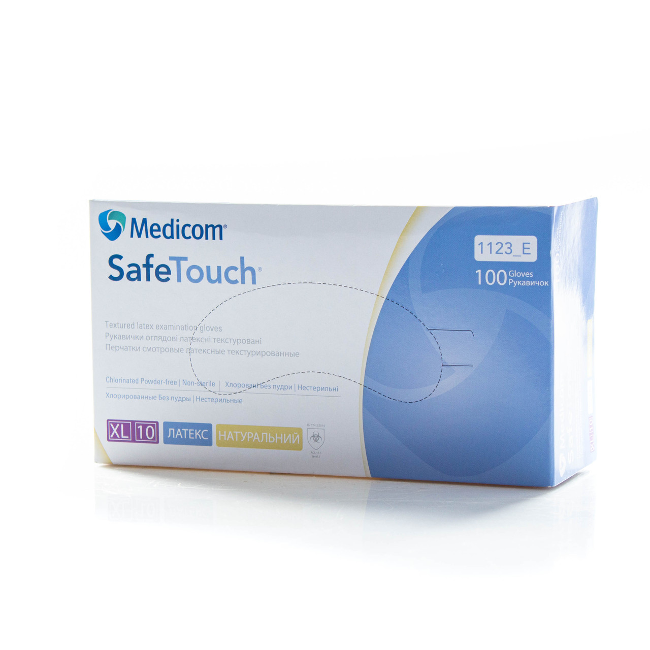 Рукавички латексні оглядові, полегшені, неопудрені, Білі (100шт/уп) Medicom XL
