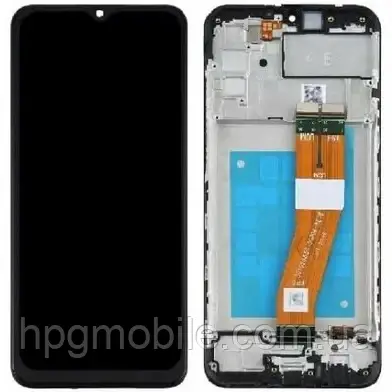Дисплей Samsung A025F/А02s 2021 (GH81-18456A) модуль (екран,сенсор) з рамкою (160,5 х 72 mm) сервісний оригінал, Чорний, фото 1