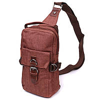 Плечевая сумка для мужчин из плотного текстиля Vintage 22186 Коричневый LIKE
