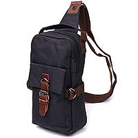Необычная плечевая сумка для мужчин из плотного текстиля Vintage 22187 Черный LIKE