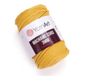 Нитки пряжа для в'язання трикотажна MACRAME CORD 3MM Макраме Корд 3мм № 796 - помаранчевий, фото 1