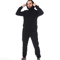 Утепленный мужской костюм Худи + Штаны Estate черный / Костюм мужской спортивный теплый S