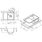 Кухонна мийка Lidz H6350R вбудована 3.0/1.0 мм Brush, 630х500/215 мм, фото 2