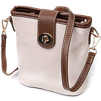 Удобная сумка на плечо для женщин на каждый день из натуральной кожи Vintage 22347 Белая LIKE