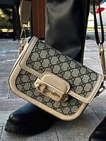 Жіноча сумка Gucci Horsebit biege  LUX