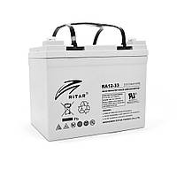 Аккумуляторная батарея AGM RITAR RA12-33, Gray Case, 12V 33.0Ah ( 195 x 130 x155 (168) ) Q1 LIKE