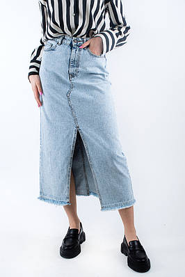 Спідниця джинсова з розрізом блакитна 268-4S4 (2000000127057)