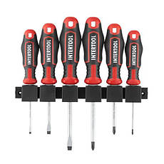 Набір викруток 6 од (SL3.0, SL5.0, SL6.0, PH0, PH1, PH2) INTERTOOL VT-3436, фото 5