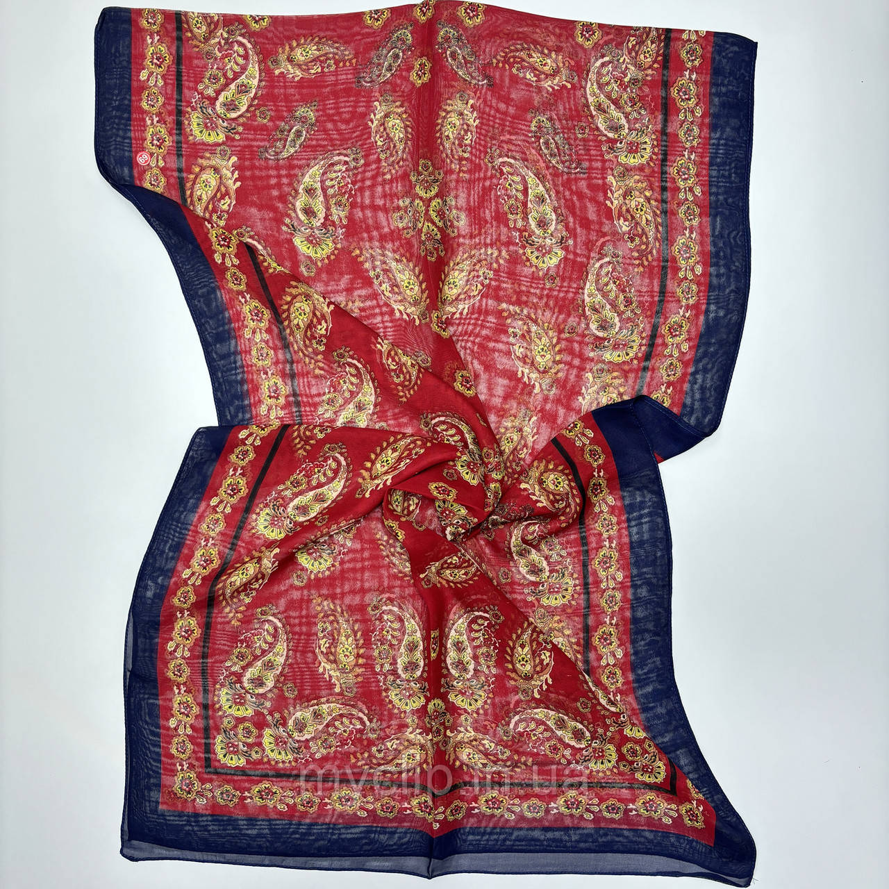 Легкий літній класичний шифоновий шарфик з абстрактним малюнком. Натуральний турецький жіночий шарф