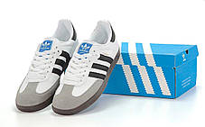 Жіночі Кросівки Adidas Samba White Black / Адидас Самба Білі з Чорним, фото 4