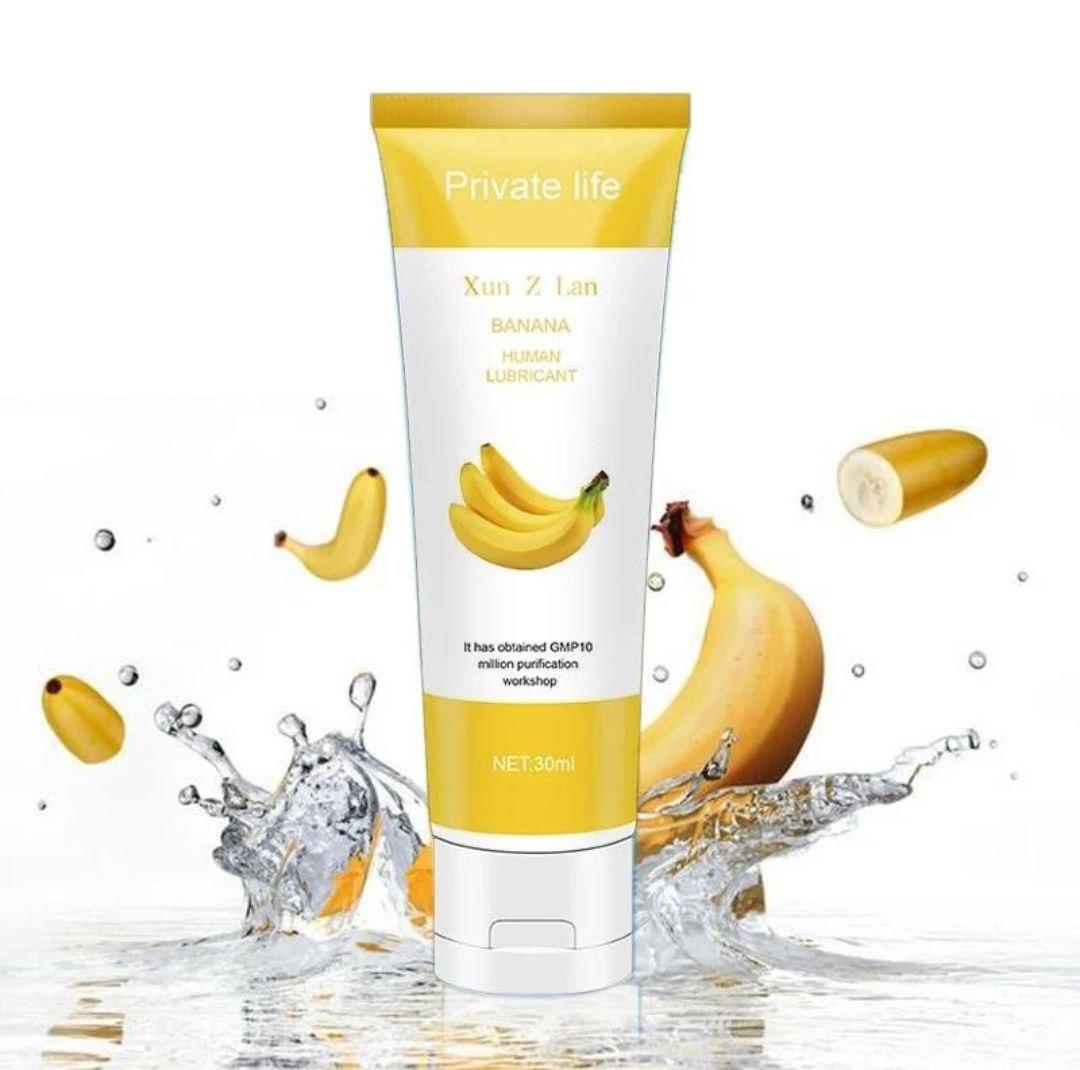 Їстівне мастило Private life зі смаком банана 30 мл, інтим-гель на водній основі оральний лубрикант, фото 1
