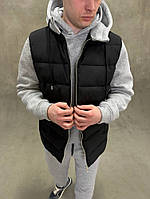 Куртка з трикотажними рукавами та капюшоном Infinity чорний/сірий меланж RD295
