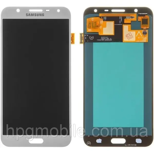 Дисплей для Samsung SM J701/J7 Neo 2018 (OLED) модуль (екран, сенсор) Срібло, фото 1