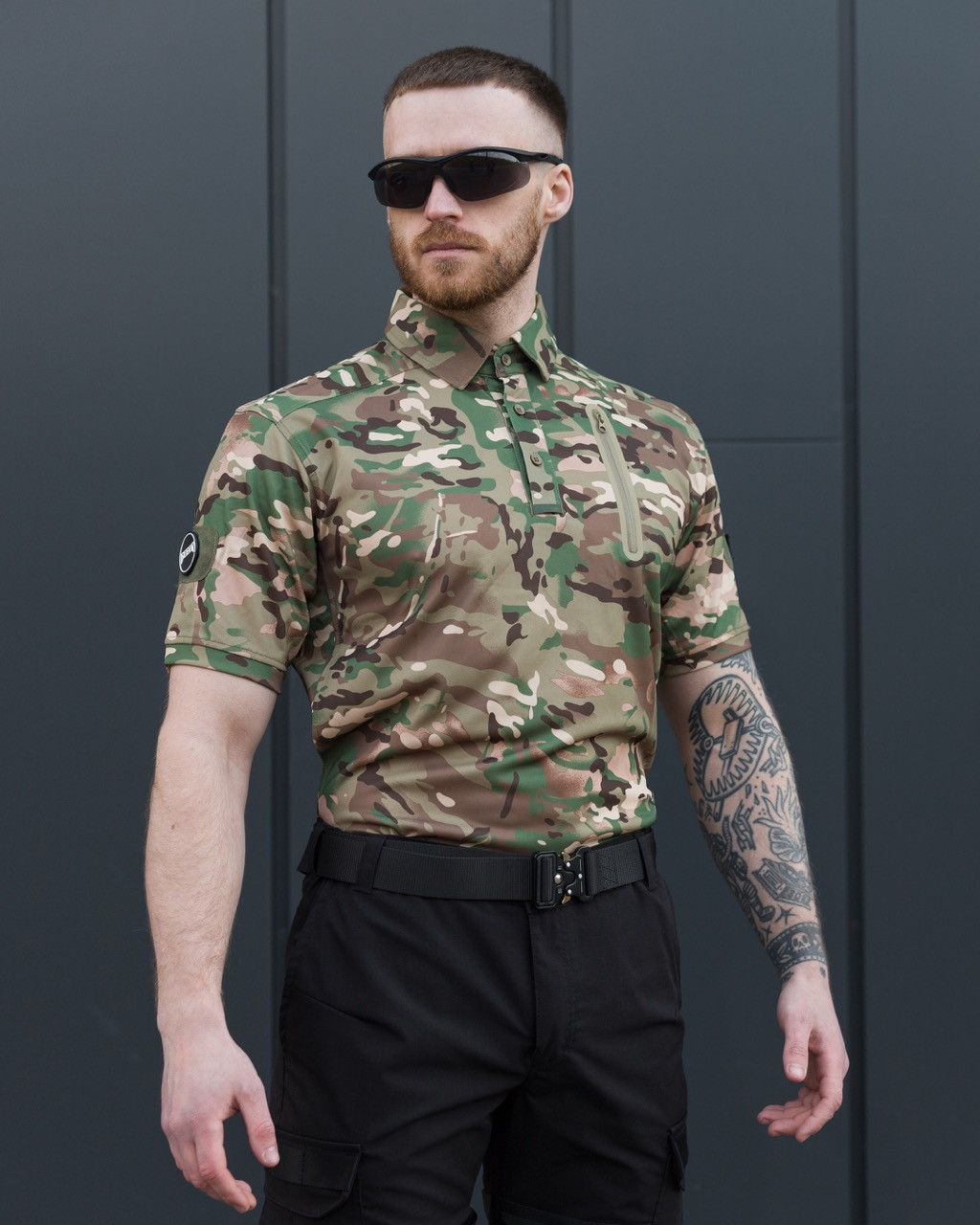 Футболка Поло тактична бойова камуфляж Розмір XL, сорочка для військових AURA